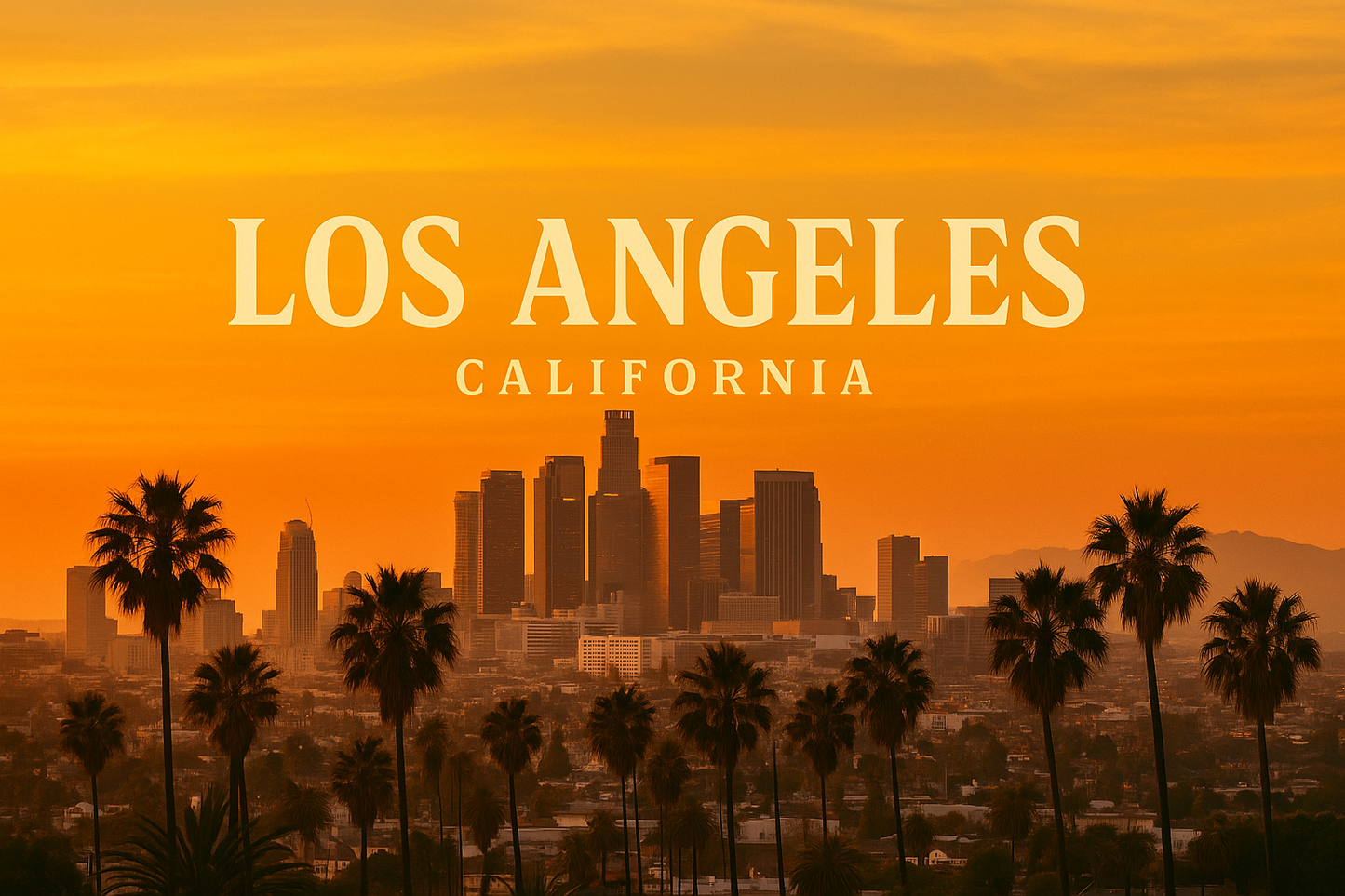Los angeles california image make the words fit in the middle center