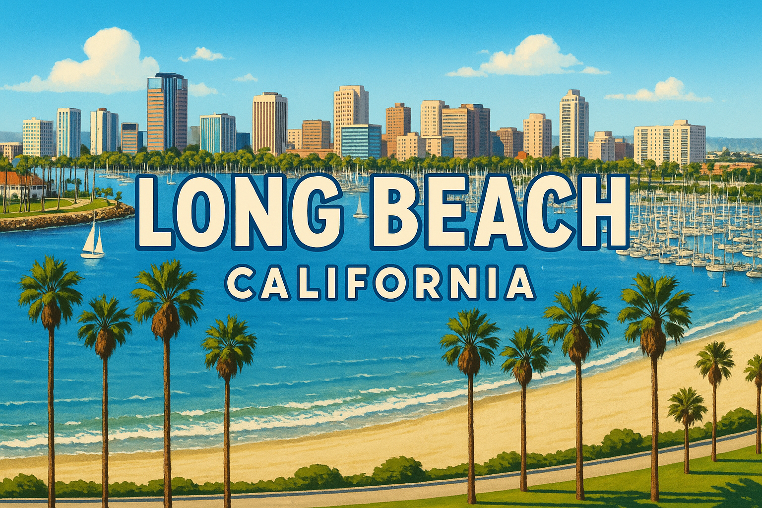 long beach california image make the text more to the center