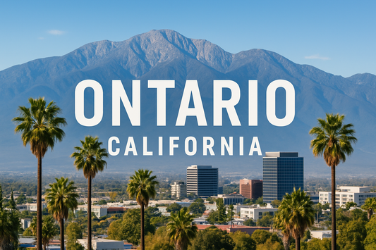 ontario california image but make the text center and fit in the middle