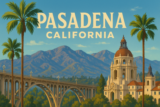 pasadena california image but make the words center and fit in the middle